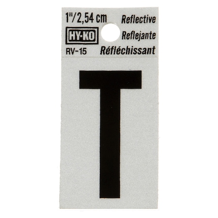 Hy-Ko 1.25In Reflective Letter T, 10PK B00392